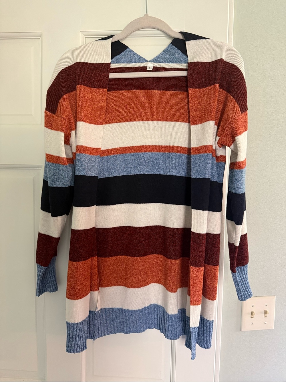 Women’s Open-Front Striped Cardigan Sweater - Multicolor